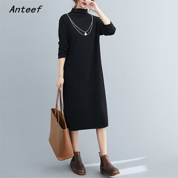 long sleeve plus size knitted cotton vintage for women casual loose spring autumn dress elegant clothes ladies dresses 210517, Black;gray
long sleeve plus size knitted cotton vintage for women casual loose spring autumn dress elegant clothes ladies dresses 210517, Black;gray
