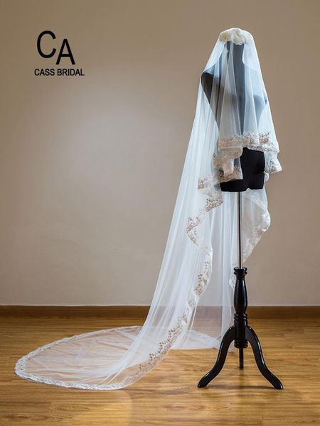 bridal veils light champagne tulle 2.5 meters long handmade golden lace trim wedding dress accessory brides wearings, Black
bridal veils light champagne tulle 2.5 meters long handmade golden lace trim wedding dress accessory brides wearings, Black