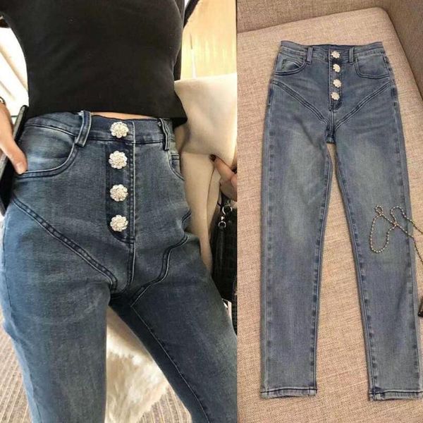 women's jeans 2021 spring blue women fashion pearls buttons pencil pants high street skinny trousers girls
women's jeans 2021 spring blue women fashion pearls buttons pencil pants high street skinny trousers girls