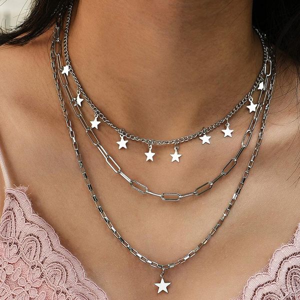 pendant necklaces alyxuy fashion three layers star necklace adjustable silver color women girls gifts
pendant necklaces alyxuy fashion three layers star necklace adjustable silver color women girls gifts
