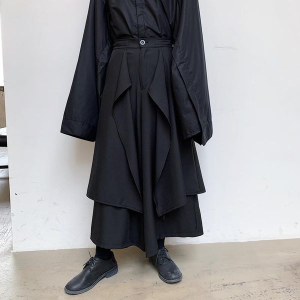 men's pants four seasons dark style yamamoto hairdresser youth false two culottes men loose straight leg casual clothing, Black
men's pants four seasons dark style yamamoto hairdresser youth false two culottes men loose straight leg casual clothing, Black