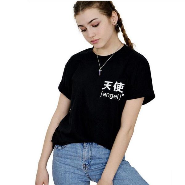 women's t-shirt tumblr inspired pastel pale aesthetic tee shirt femme punk harajuku women japanese angel, White 
women's t-shirt tumblr inspired pastel pale aesthetic tee shirt femme punk harajuku women japanese angel, White