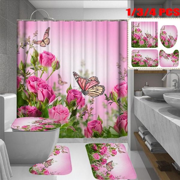 four-piece bathroom essential to every family, with a bright pink butterfly print, suitable for scenes shower curtains
four-piece bathroom essential to every family, with a bright pink butterfly print, suitable for scenes shower curtains