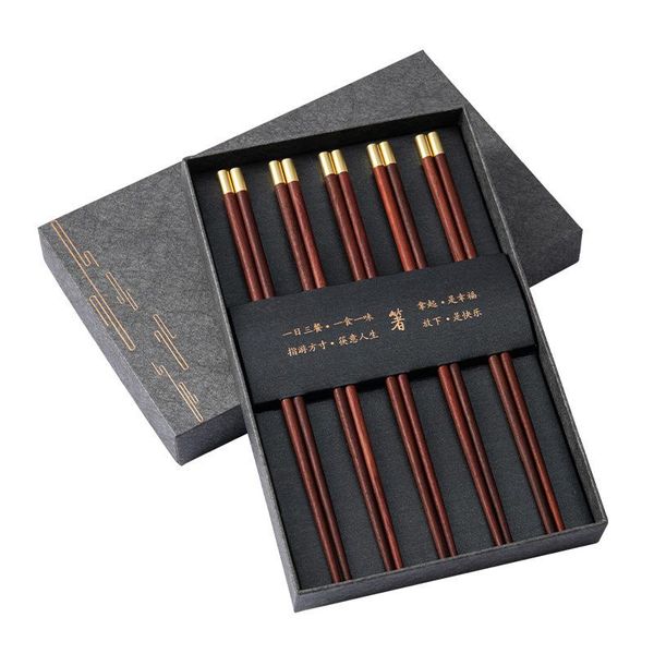 premium wooden gift box packaging household cylindrical chopsticks tableware