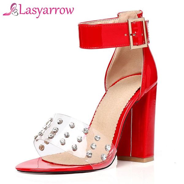 lasyarrow fashion patent leather sandals thick high heels zapatos mujer summer ankle strap gladiator plus size 48 rm259, Black
lasyarrow fashion patent leather sandals thick high heels zapatos mujer summer ankle strap gladiator plus size 48 rm259, Black