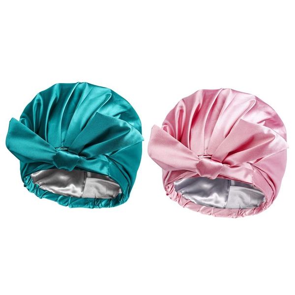 shower caps cap bowknot double layer reusable bath hair adjustable 
shower caps cap bowknot double layer reusable bath hair adjustable