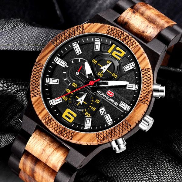 wristwatches kunhuang custom brand wholesale wood men watch stylish wooden timepieces chronograph quartz watches relogio masculino gift man, Slivery;brown
wristwatches kunhuang custom brand wholesale wood men watch stylish wooden timepieces chronograph quartz watches relogio masculino gift man, Slivery;brown