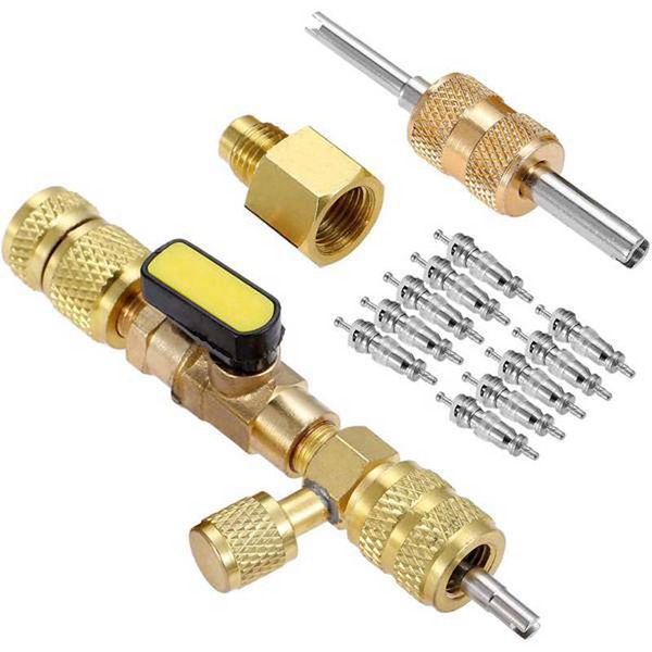 r410a r22 valve core remover installer repair kit tool with dual size sae 1/4 & 5/16 port for r404a r407c r134a r12 r32 hvac system vehicle
r410a r22 valve core remover installer repair kit tool with dual size sae 1/4 & 5/16 port for r404a r407c r134a r12 r32 hvac system vehicle