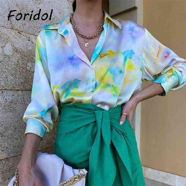tie-dyed satin oversized blouse shirts women casual long sleeve button up spring autumn streetwear blusa mujer 210427, White
tie-dyed satin oversized blouse shirts women casual long sleeve button up spring autumn streetwear blusa mujer 210427, White