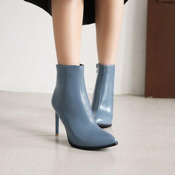 boots 2021 women patent leather fashion ankel zip pointed toe high-heeled black yellow booties shoes
boots 2021 women patent leather fashion ankel zip pointed toe high-heeled black yellow booties shoes