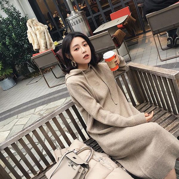 casual dresses 2021 loose dress autumn and winter mid-length knee-length hooded, Black;gray
casual dresses 2021 loose dress autumn and winter mid-length knee-length hooded, Black;gray