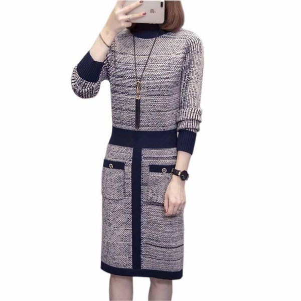 casual dresses 2021 fashion knitted dress women autumn winter turtleneck sweater long sleeve pullover stretch bottoming kw474, Black;gray
casual dresses 2021 fashion knitted dress women autumn winter turtleneck sweater long sleeve pullover stretch bottoming kw474, Black;gray