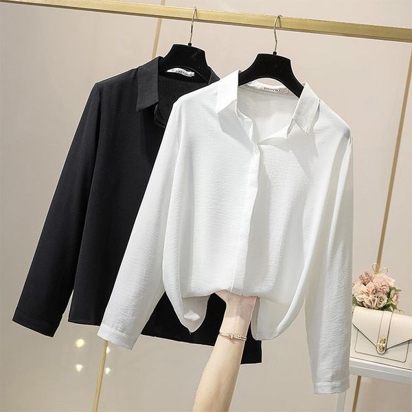women's blouses & shirts solid color black white chiffon plus large size clothes 2021 oversize spring autumn feminina blouse d0688
women's blouses & shirts solid color black white chiffon plus large size clothes 2021 oversize spring autumn feminina blouse d0688