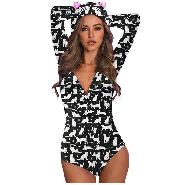 women's jumpsuits & rompers pyjamas women sleep sets lovely animal ears buttons hooded lounge sleepwear jumpsuit romper pizama damska, Black;white
women's jumpsuits & rompers pyjamas women sleep sets lovely animal ears buttons hooded lounge sleepwear jumpsuit romper pizama damska, Black;white