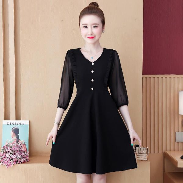 casual dresses big size women's dress summer 2021 fat sister 7 / 4 sleeve chiffon slim medium length for women, Black;gray
casual dresses big size women's dress summer 2021 fat sister 7 / 4 sleeve chiffon slim medium length for women, Black;gray