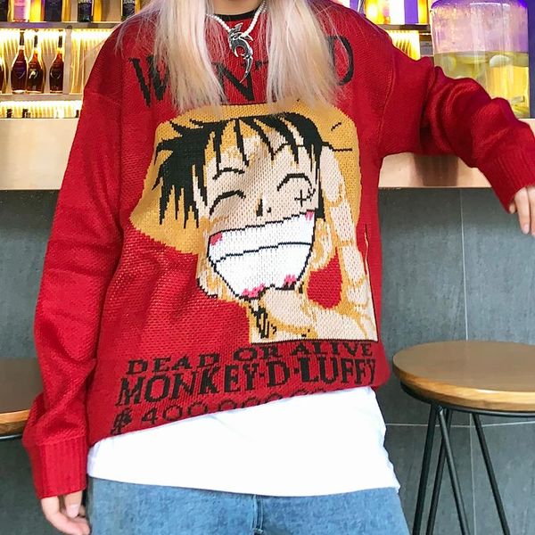 autumn sweater women cartoon one piece college style loose round neck knitted cotton man women's sweaters, White;black
autumn sweater women cartoon one piece college style loose round neck knitted cotton man women's sweaters, White;black