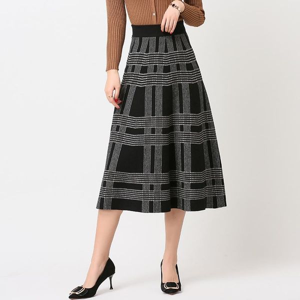 skirts women's knit urban skirt plaid autumn winter high waist office lady checkerboard midi woman knitting female faldas ls224, Black
skirts women's knit urban skirt plaid autumn winter high waist office lady checkerboard midi woman knitting female faldas ls224, Black