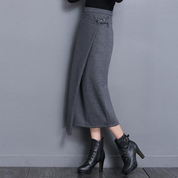 skirts 2021 winter fashion slim woolen skirt female solid color large size long irregular bag hip high waist pencil pattern, Black
skirts 2021 winter fashion slim woolen skirt female solid color large size long irregular bag hip high waist pencil pattern, Black