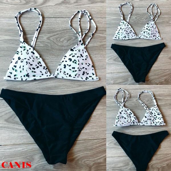 women's swimwear 2021 summer women bikini set push-up leopard bra swimsuit triangle bather suit swimming biquini, White;black
women's swimwear 2021 summer women bikini set push-up leopard bra swimsuit triangle bather suit swimming biquini, White;black
