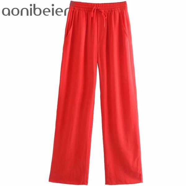 thin style summer women casual trousers fashion drawstring detail elastic high waist straight pants female bottoms red 210604, Black;white
thin style summer women casual trousers fashion drawstring detail elastic high waist straight pants female bottoms red 210604, Black;white