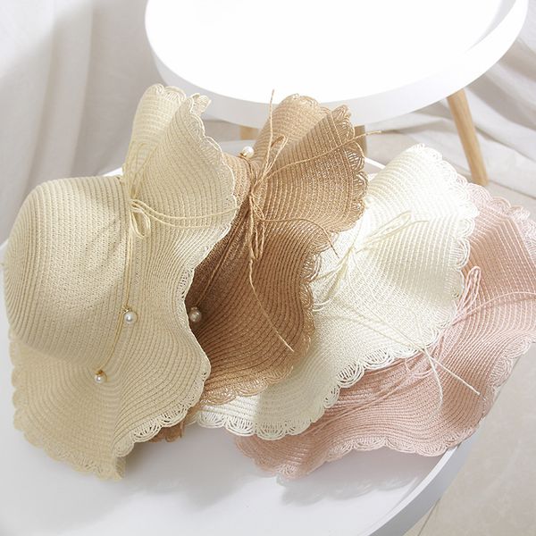 summer wide brim sun hat women straw cap outdoor holiday lady beach casual floral hat seaside hats with pearl decor, Blue;gray
summer wide brim sun hat women straw cap outdoor holiday lady beach casual floral hat seaside hats with pearl decor, Blue;gray