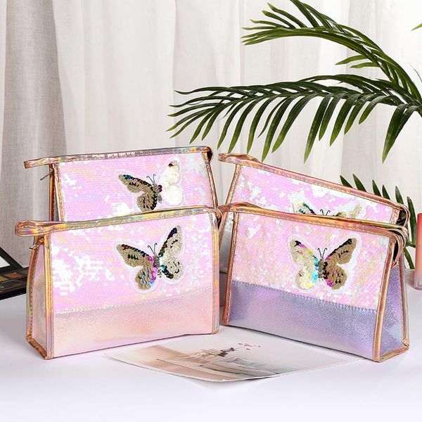 cosmetic bags & cases women's make-up bag fresh wash creative butterfly sequin brush cosmetics storage portable fashion
cosmetic bags & cases women's make-up bag fresh wash creative butterfly sequin brush cosmetics storage portable fashion