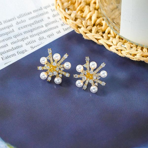 stud design s925 silver pin pearl snowflake earrings fireworks for women fashion jewelry zircon, Golden;silver
stud design s925 silver pin pearl snowflake earrings fireworks for women fashion jewelry zircon, Golden;silver