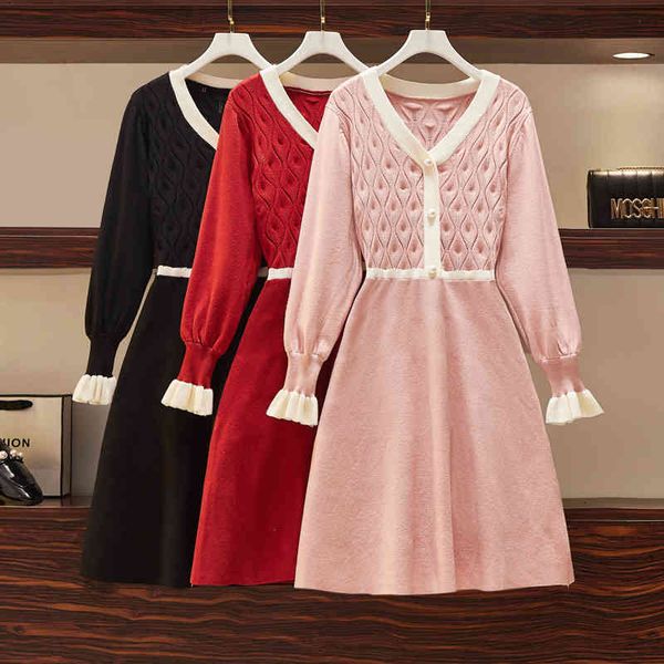 dress sweet hit color ruffles long sleeve women sweater autumn winter v neck mini jumper short knitting robe ml76, Black;gray
dress sweet hit color ruffles long sleeve women sweater autumn winter v neck mini jumper short knitting robe ml76, Black;gray