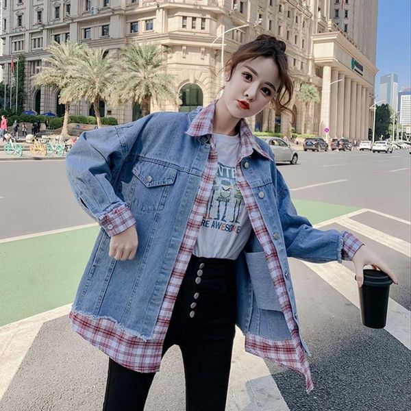 women's jackets sexemara fashion spring the fake two shirt splice loose wild denim jacket, Black;brown
women's jackets sexemara fashion spring the fake two shirt splice loose wild denim jacket, Black;brown
