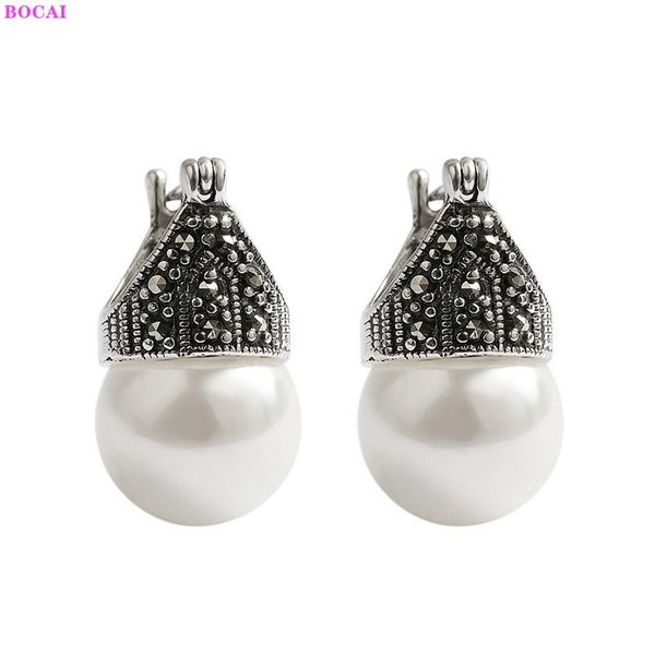 bocai real sterling silver s925 earrings 2021 retro creative design fashion elegant garnet chalcedony pearl female ear clips, Golden
bocai real sterling silver s925 earrings 2021 retro creative design fashion elegant garnet chalcedony pearl female ear clips, Golden