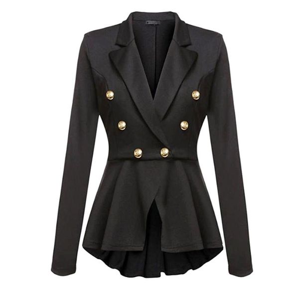 women's suits & blazers lady office blazer women ruffles gothic black slim formal double-breasted female solid coor spring casual coats, White;black
women's suits & blazers lady office blazer women ruffles gothic black slim formal double-breasted female solid coor spring casual coats, White;black