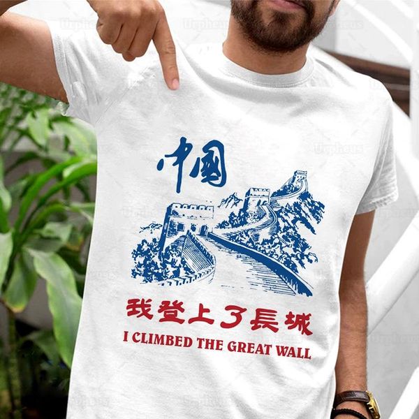cotton i climbed the great wall funny tshirt souvenirs t shirt fashion graphic tee hipsters grunge men's t-shirts, White;black
cotton i climbed the great wall funny tshirt souvenirs t shirt fashion graphic tee hipsters grunge men's t-shirts, White;black