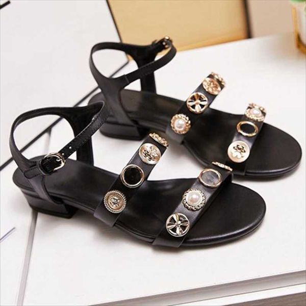 sandals leather roman bandage band beach buckle trainer metal decoration summer women's shoes, Black
sandals leather roman bandage band beach buckle trainer metal decoration summer women's shoes, Black