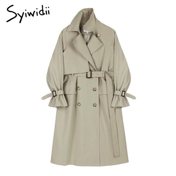 women's trench coats syiwidii long coat for women 2021 fall winter windbreaker with belt streetwear vintage and jackets designer clothe, Tan;black
women's trench coats syiwidii long coat for women 2021 fall winter windbreaker with belt streetwear vintage and jackets designer clothe, Tan;black