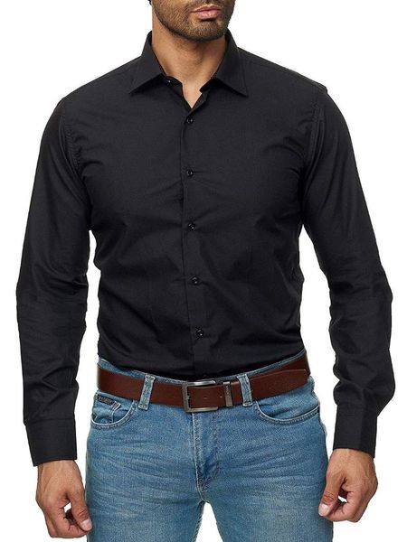 men's dress shirts 2021 long sleeve cotton shirt slim fit business casual social clothing black and white color, White;black
men's dress shirts 2021 long sleeve cotton shirt slim fit business casual social clothing black and white color, White;black