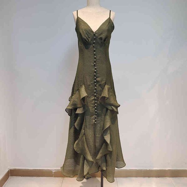 aptchwork ruffle female dress v neck sleeveless high waist midi sling dresses fashion clothing summer 210427, Black;gray
aptchwork ruffle female dress v neck sleeveless high waist midi sling dresses fashion clothing summer 210427, Black;gray