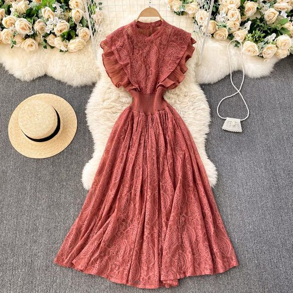 casual dresses vintage purple/green/red lace midi dress women sweet round neck ruffle vestidos female high waist slim robe spring summer 202, Black;gray
casual dresses vintage purple/green/red lace midi dress women sweet round neck ruffle vestidos female high waist slim robe spring summer 202, Black;gray