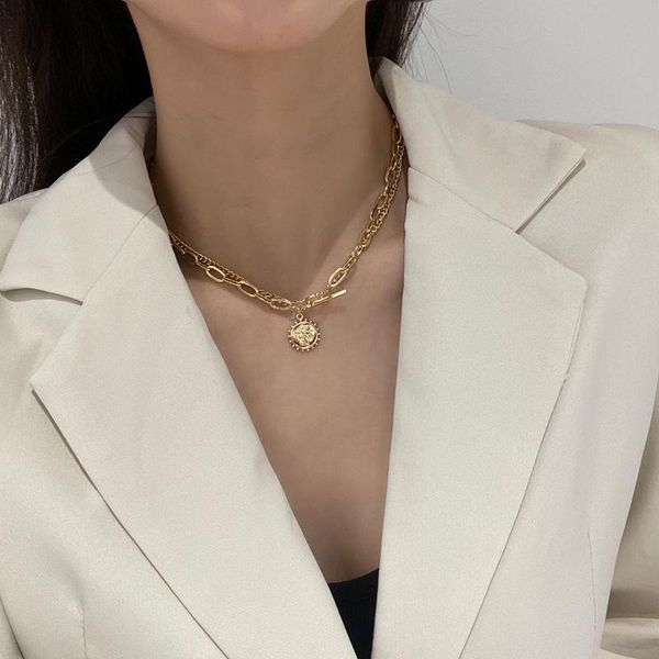 pendant necklaces fashion necklace creative personality head wind choker alloy metal double collarbone chain women jewelry gift, Silver
pendant necklaces fashion necklace creative personality head wind choker alloy metal double collarbone chain women jewelry gift, Silver
