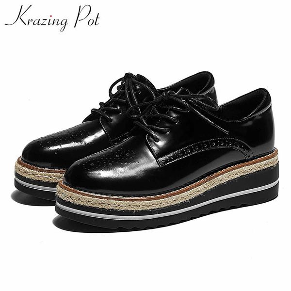 dress shoes krazing pot genuine leather mixed colors british school thick bottom round toe high heels women lace up basic pumps l20, Black
dress shoes krazing pot genuine leather mixed colors british school thick bottom round toe high heels women lace up basic pumps l20, Black