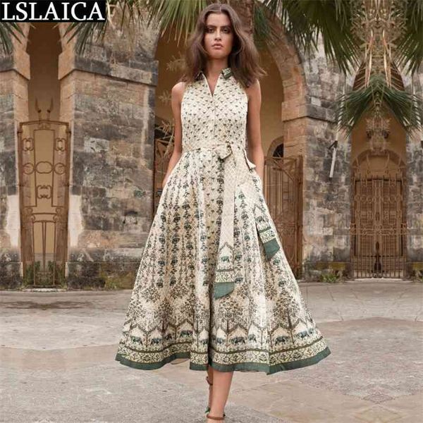 women dress print sleeveless shirt collar plus size bandage summer women office party club casual midi female 210515, Black;gray
women dress print sleeveless shirt collar plus size bandage summer women office party club casual midi female 210515, Black;gray