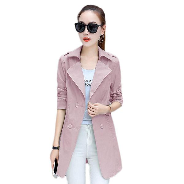 women's trench coats windbreaker coat 2021 spring autumn all-match slim medium long pu summer thin trend, Tan;black
women's trench coats windbreaker coat 2021 spring autumn all-match slim medium long pu summer thin trend, Tan;black