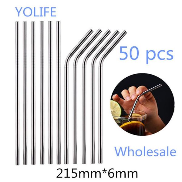 drinking straws 50pcs/set eco friendly metal straw reusable wholesale stainless steel tubes 215mm*6mm straight bent for beer
drinking straws 50pcs/set eco friendly metal straw reusable wholesale stainless steel tubes 215mm*6mm straight bent for beer