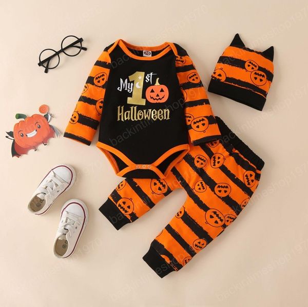 halloween girl boy clothing set long sleeve pumpkin letter print romper + pants+hat autumn cotton soft kids clothes three piece sets 0-24 mo, White
halloween girl boy clothing set long sleeve pumpkin letter print romper + pants+hat autumn cotton soft kids clothes three piece sets 0-24 mo, White