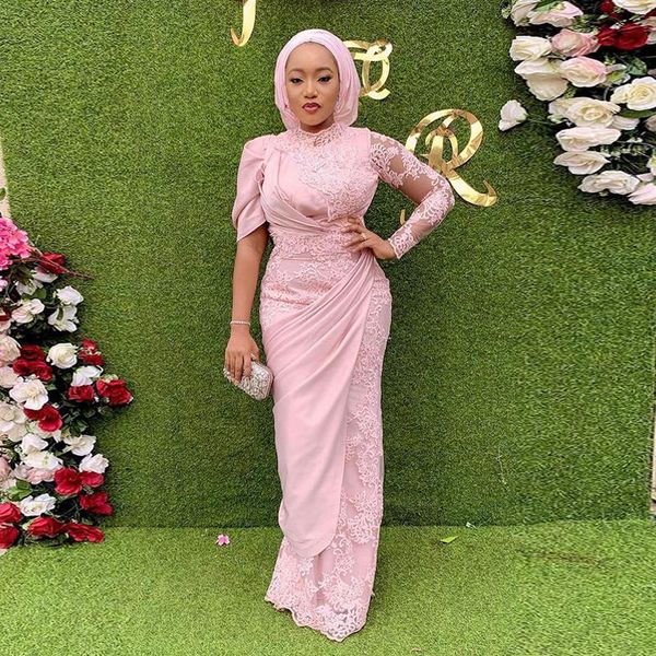 arabic aso ebi one shouler long sleeves lace mermaid evening dresses appliqued high neck floor length formal prom gowns, Black;red
arabic aso ebi one shouler long sleeves lace mermaid evening dresses appliqued high neck floor length formal prom gowns, Black;red