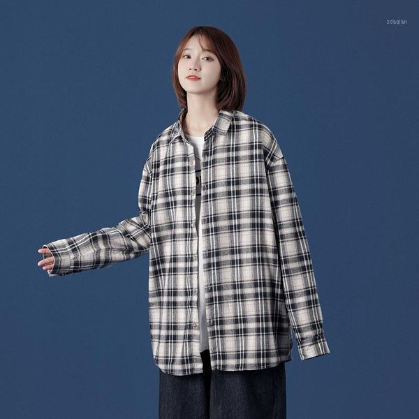 long sleeve shirts for women 2021 fashion trends casual clothes ladies spring plaid button up blouses and women's &, White
long sleeve shirts for women 2021 fashion trends casual clothes ladies spring plaid button up blouses and women's &, White