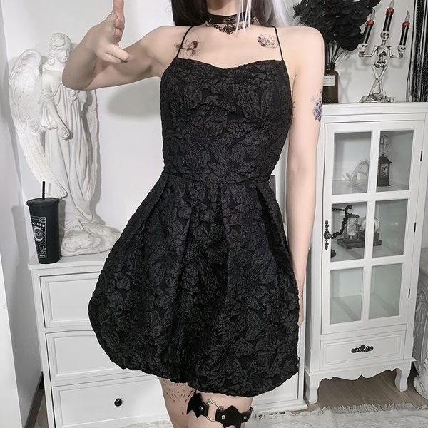 casual dresses gothic backless tie up embossed a-line slip dress women sleeveless bandage mini evening party sundress, Black;gray
casual dresses gothic backless tie up embossed a-line slip dress women sleeveless bandage mini evening party sundress, Black;gray
