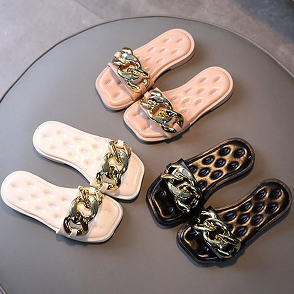 slipper 2021 summer shoes girls slippers chain kids slides metal flat indoor footwear children' household black white, Black;grey
slipper 2021 summer shoes girls slippers chain kids slides metal flat indoor footwear children' household black white, Black;grey