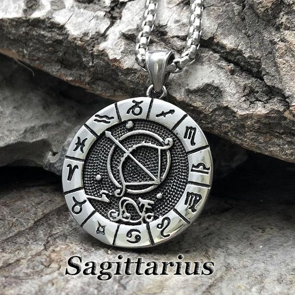 pendant necklaces fashion zodiac necklace gothic jewelry 12 constellations titanium steel birthday gift, Silver
pendant necklaces fashion zodiac necklace gothic jewelry 12 constellations titanium steel birthday gift, Silver