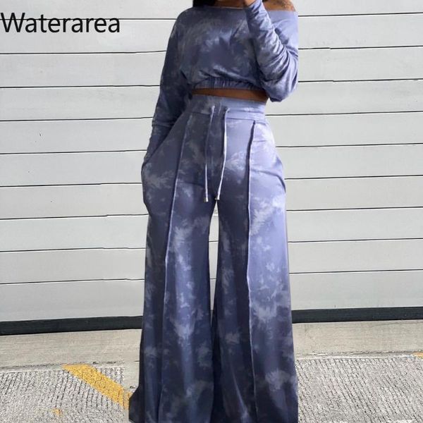 women's two piece pants waterarea autumn winter sets casual long sleeves crop wide leg set ol tie dyed pockets, White
women's two piece pants waterarea autumn winter sets casual long sleeves crop wide leg set ol tie dyed pockets, White