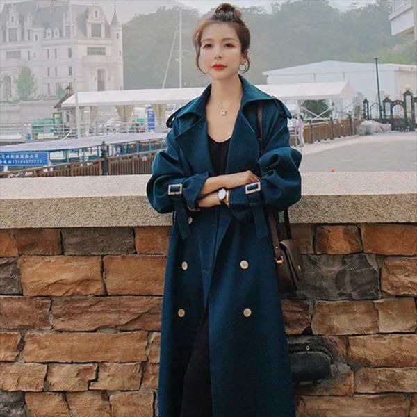 women's trench coats spring and autumn windbreaker jacket mid-length over the knee fashion style female coat, Tan;black
women's trench coats spring and autumn windbreaker jacket mid-length over the knee fashion style female coat, Tan;black